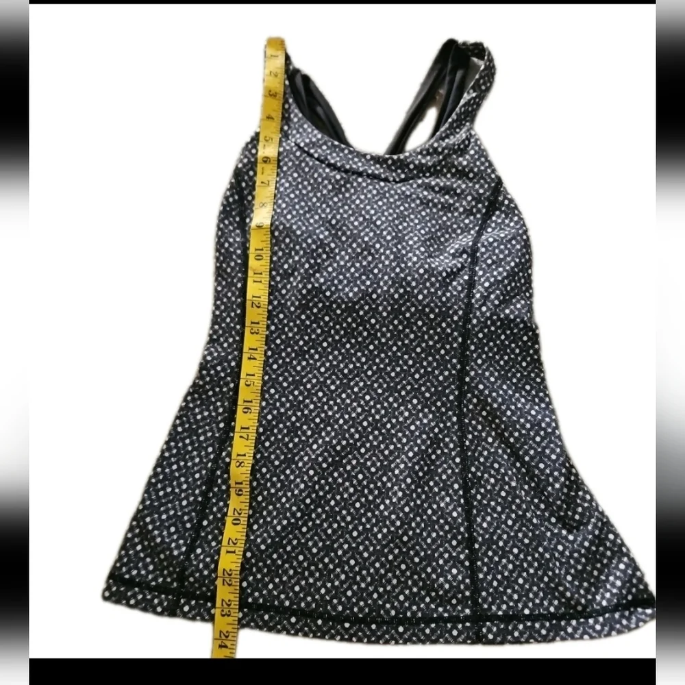Lululemon Womens Black And White Geometric Print Strappy Back Enhearten Tank 8